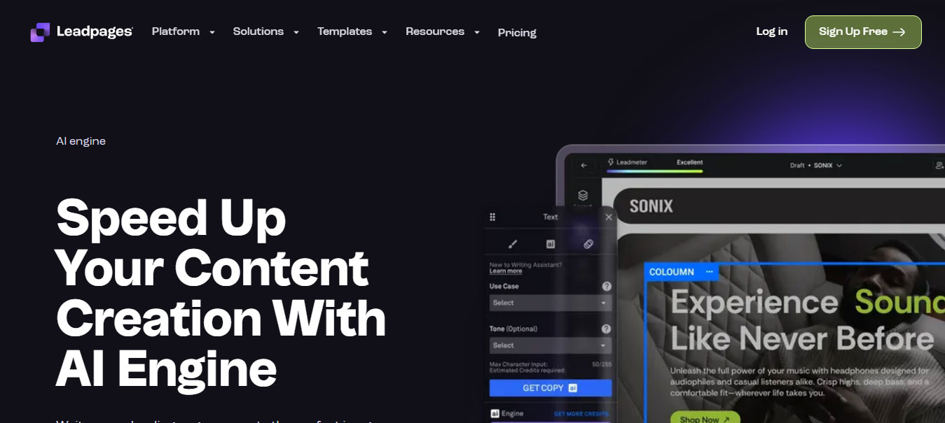 Tạo Landing Page bằng AI Leadpages