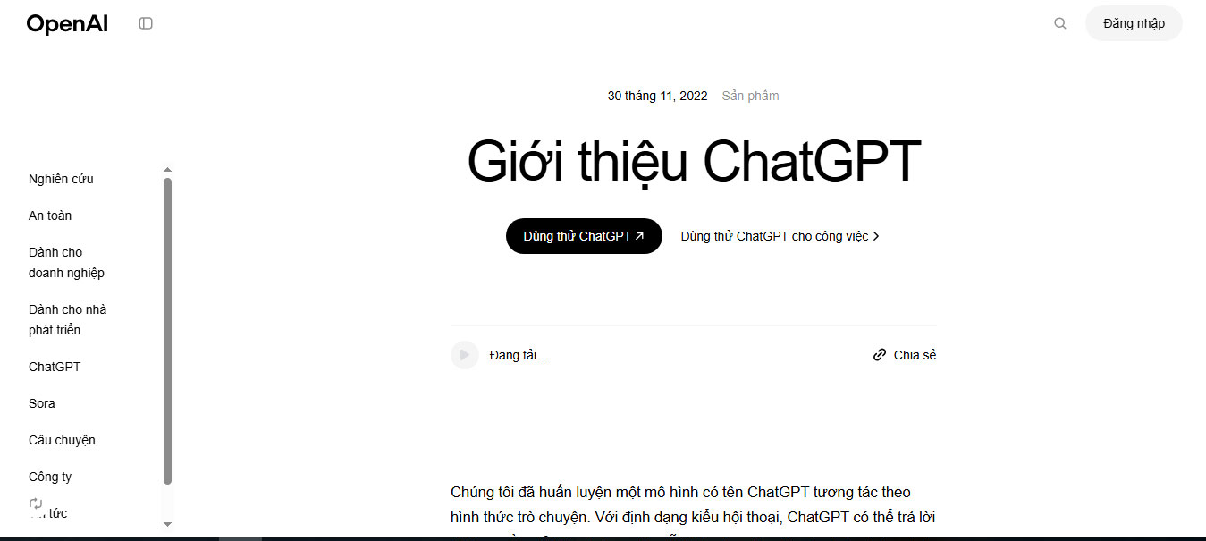 Tạo Landing Page bằng AI openai