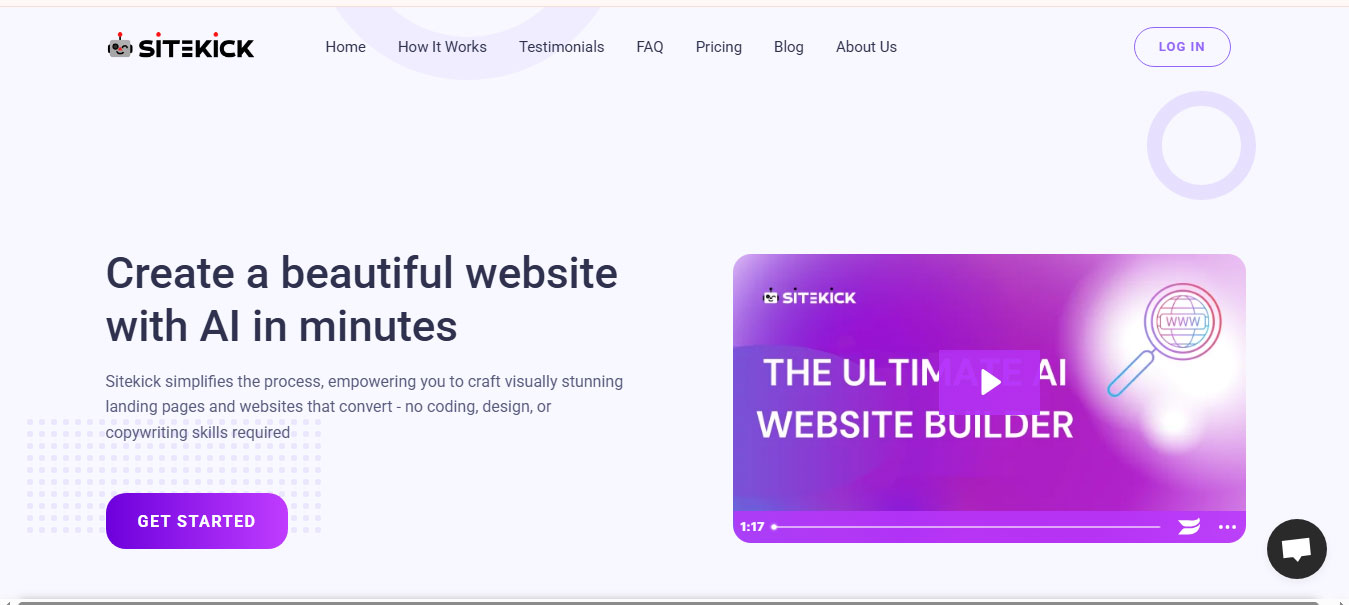 Tạo Landing Page bằng AI sitekick