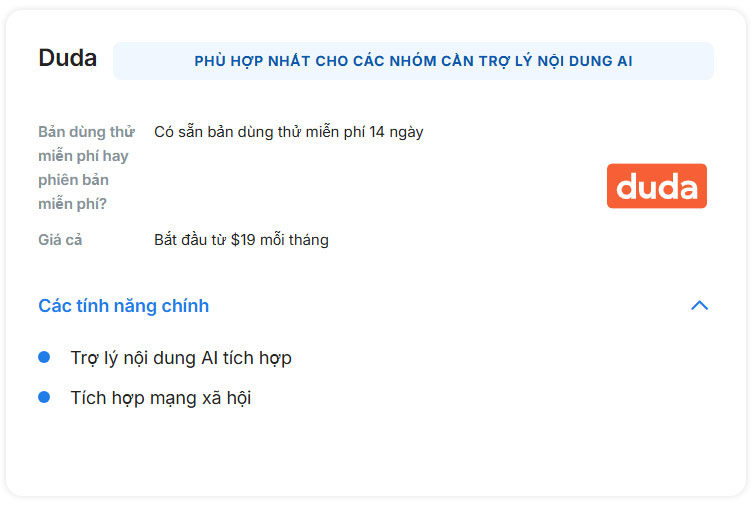 Thiết kế web Duda