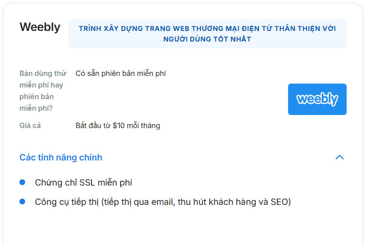 Thiết kế web Weebly