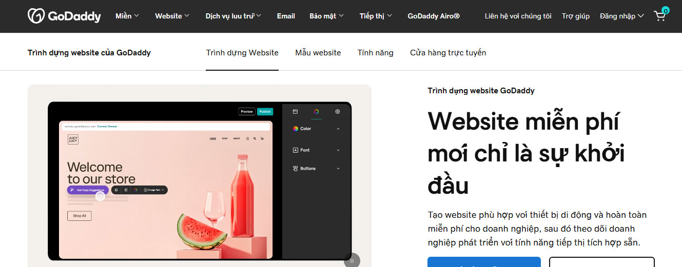 Thiết kế website GoDaddy