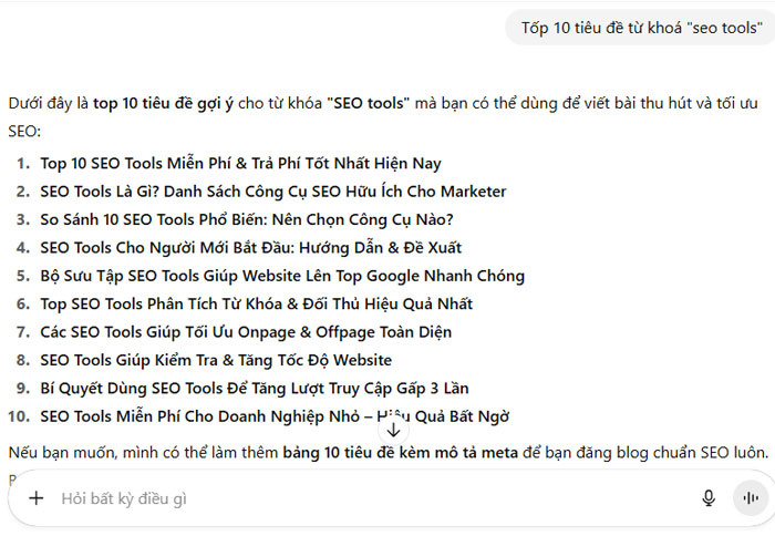 Tiêu đề seo hay