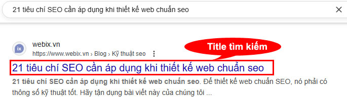 Thẻ tiêu đề trong tìm kiếm