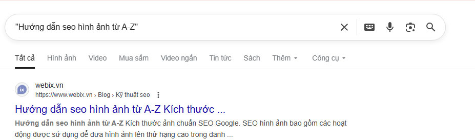 Tìm kiếm tiêu đề trang hoặc URL chính xác