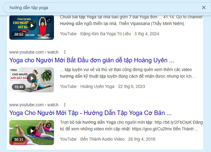 Tìm từ khoá trên google