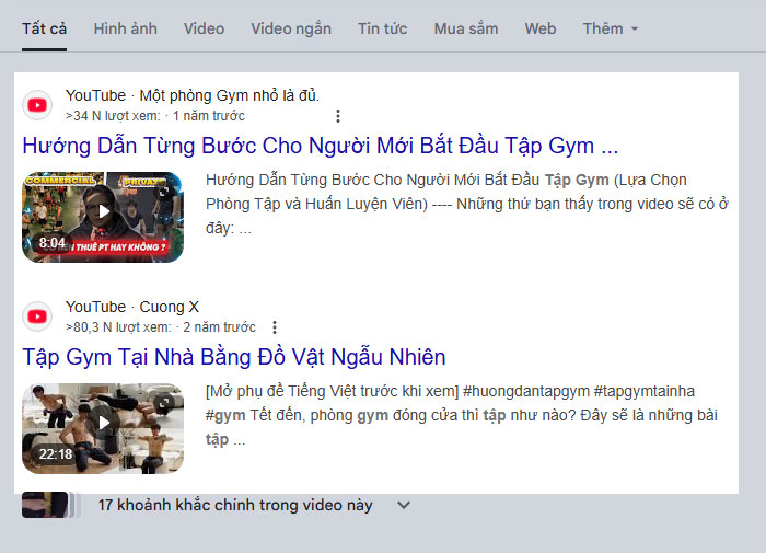Tìm từ khoá trên google