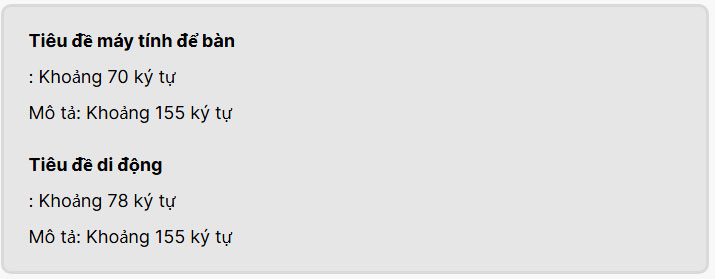 Tối ưu hóa thẻ tiêu đề và mô tả cho SERP trên thiết bị di động