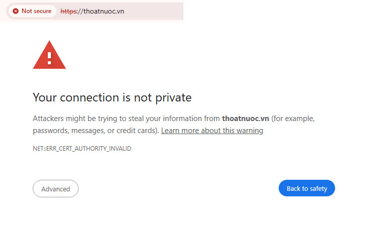 Trang web không an  toàn