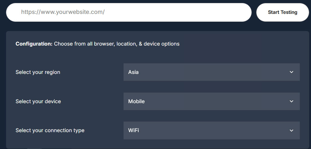 Thông tin chi tiết về tốc độ trang của webpagetest