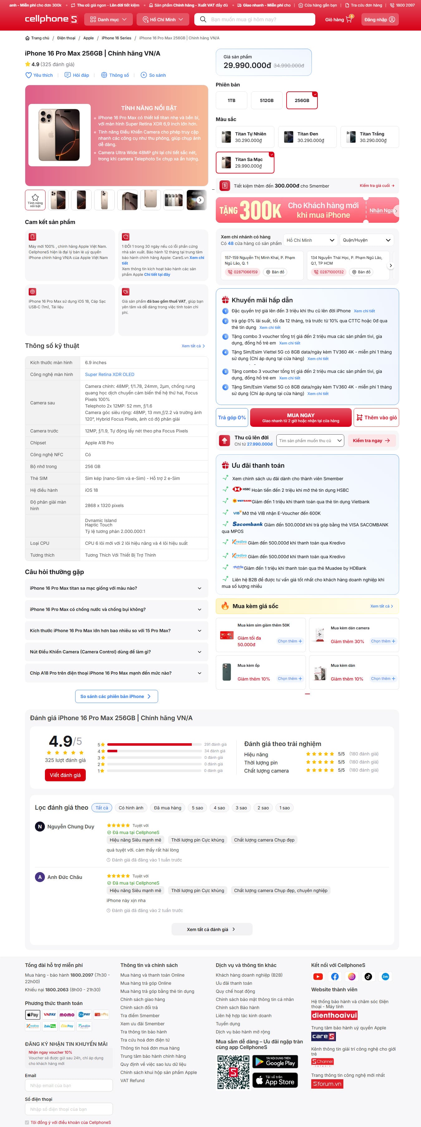 Chi tiết mẫu web bán điện thoại