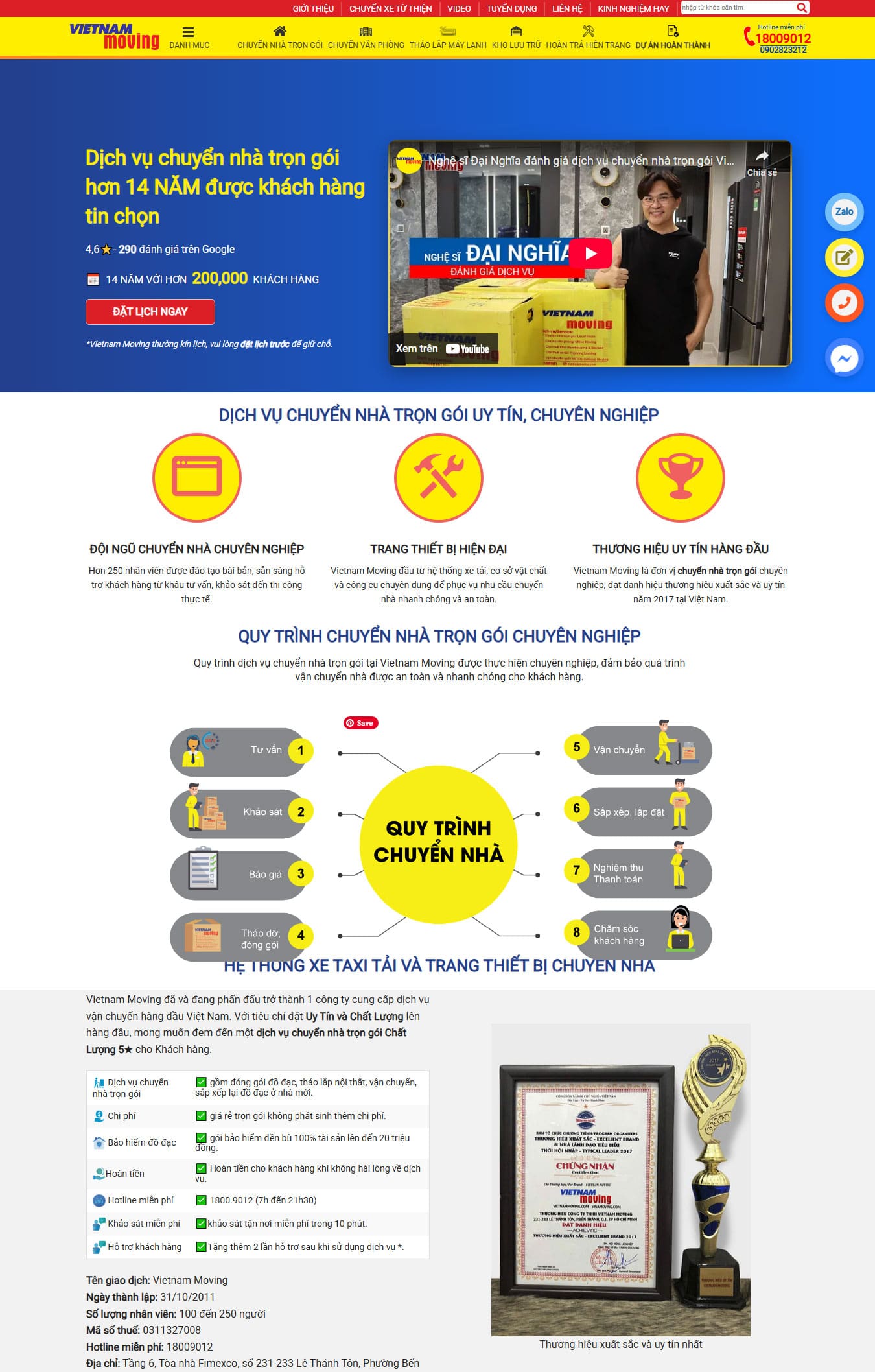 Dịch vụ mẫu web dịch vụ chuyển nhà