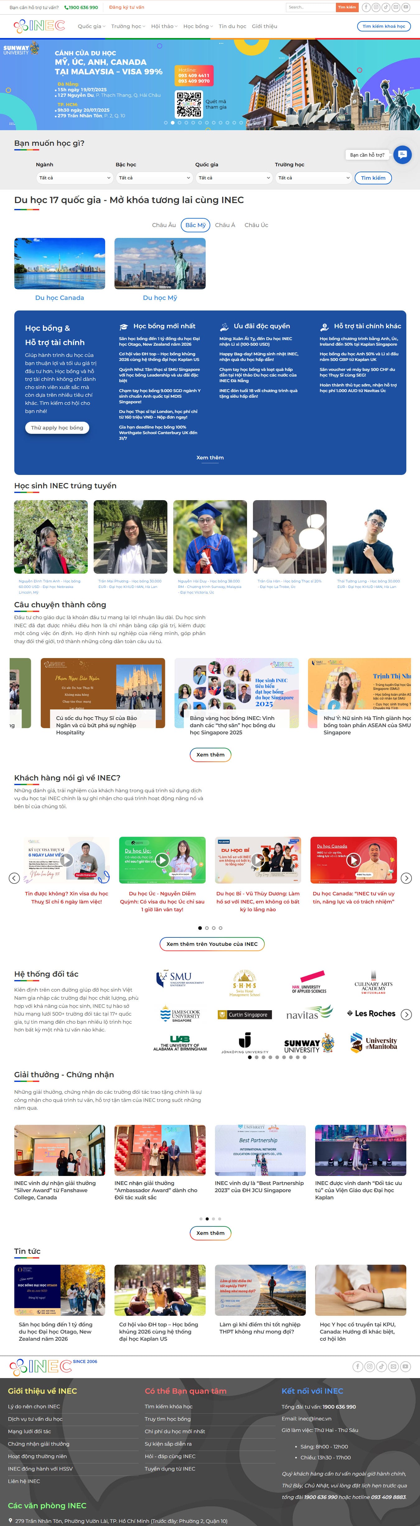 Giao diện mẫu web tư vấn du học