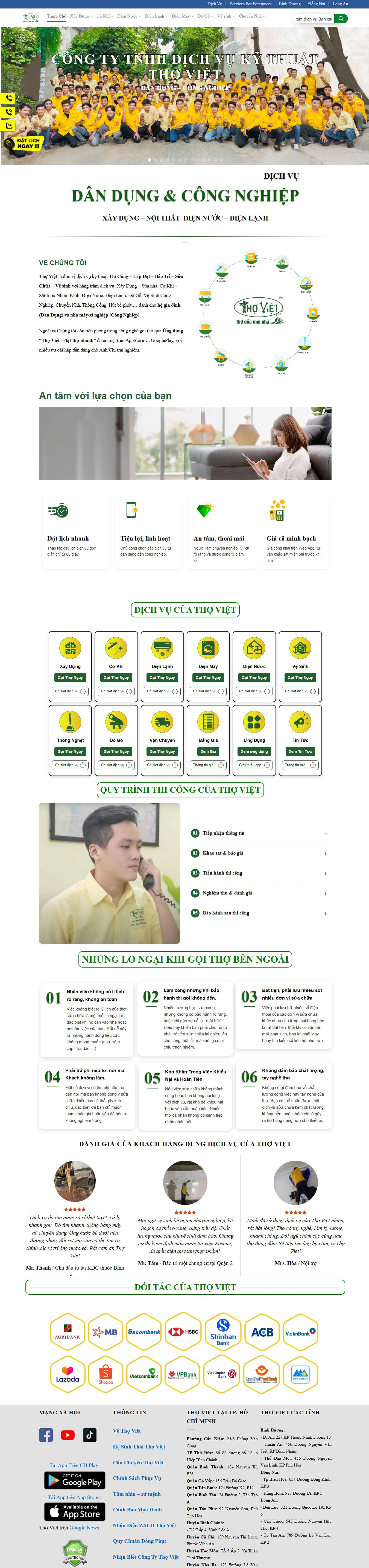 Giao diện mẫu web giới thiệu dịch vụ