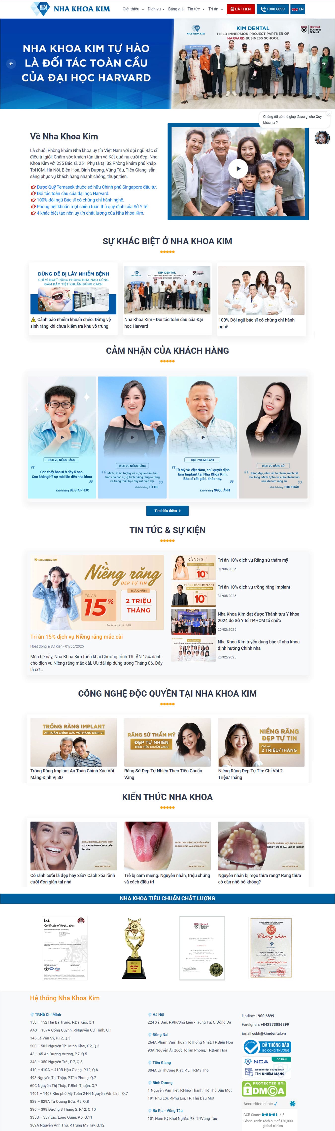 Giao diện mẫu web nha khoa