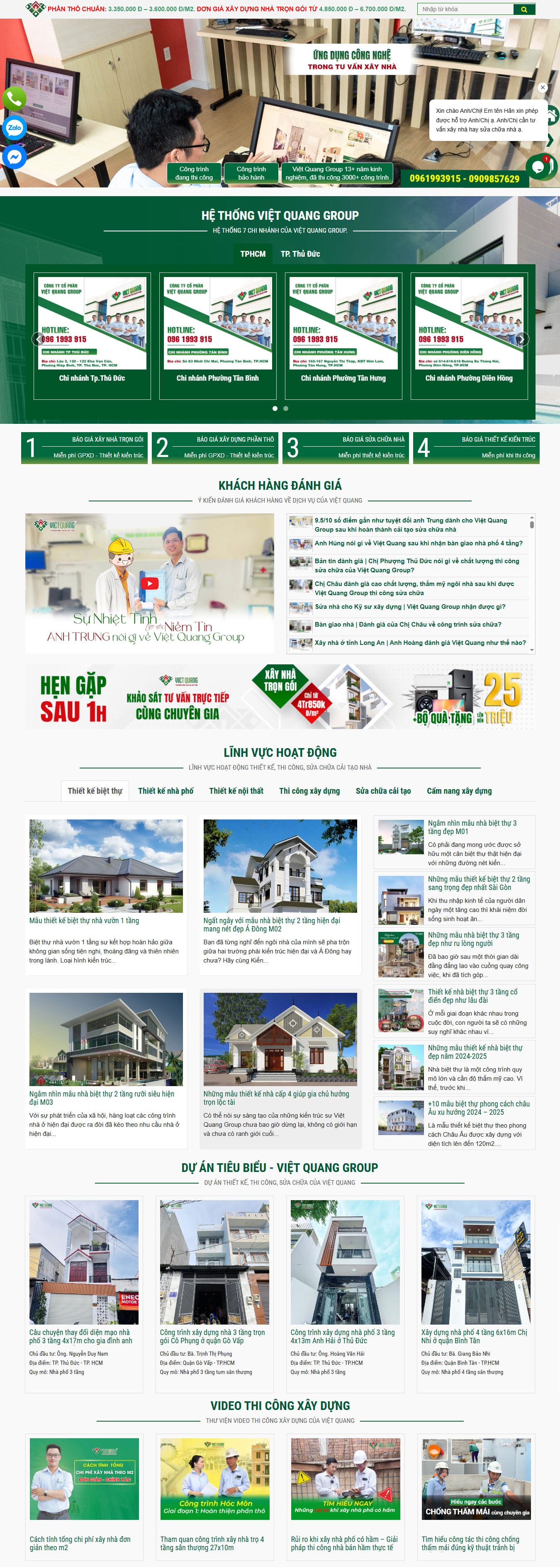 Giới thiệu mẫu web công ty xây dựng