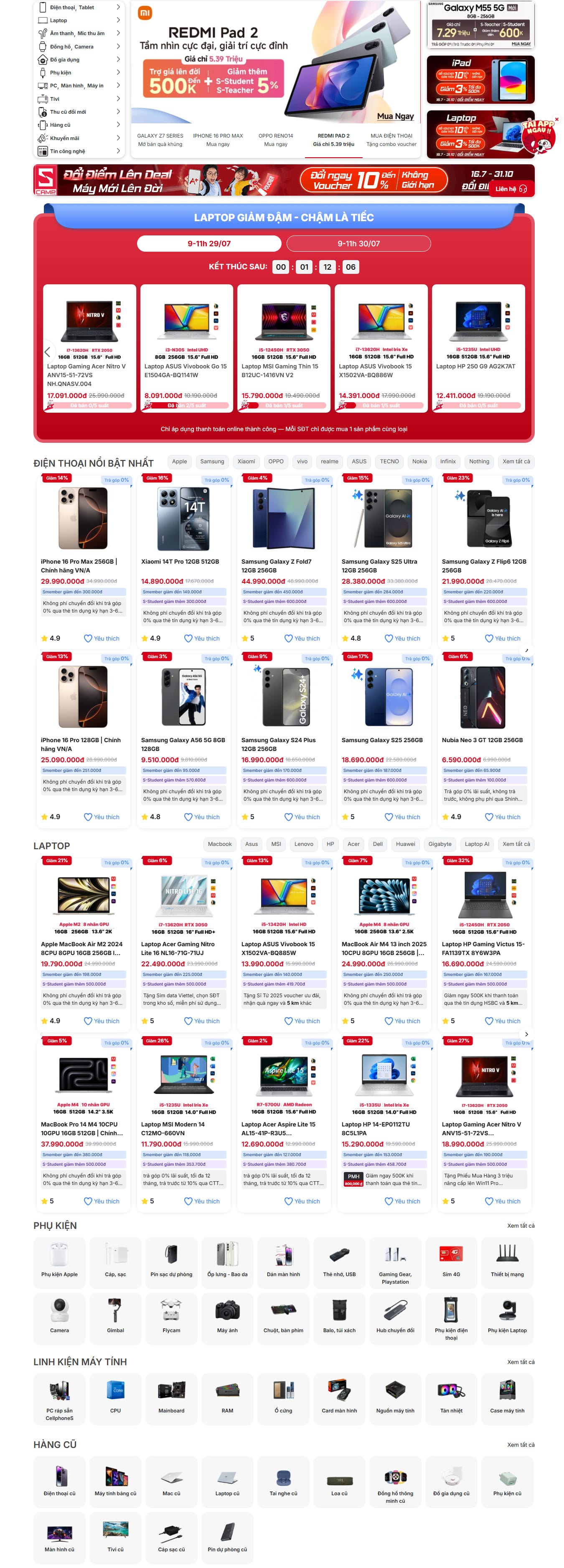 Giới thiệu mẫu web bán điện thoại