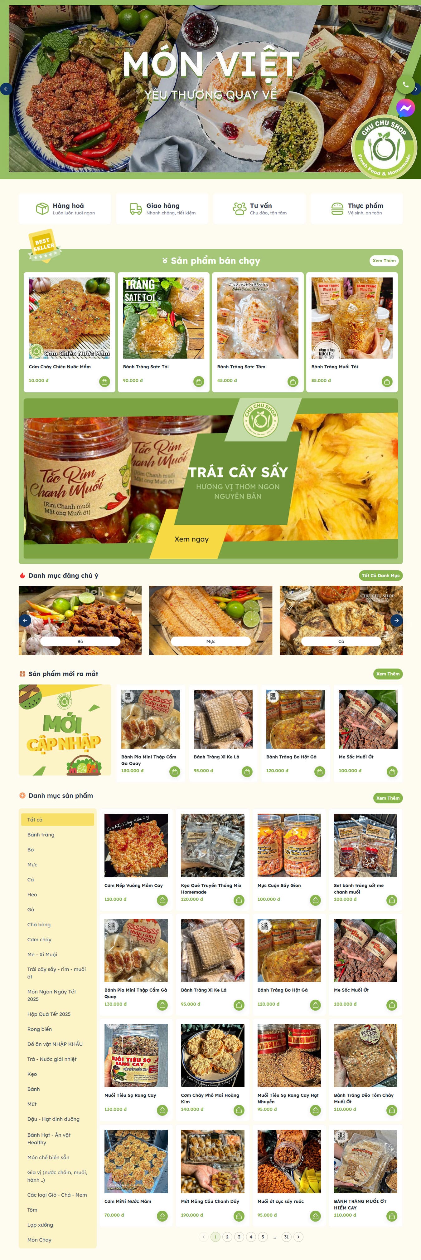 Giới thiệu mẫu web bán đồ ăn