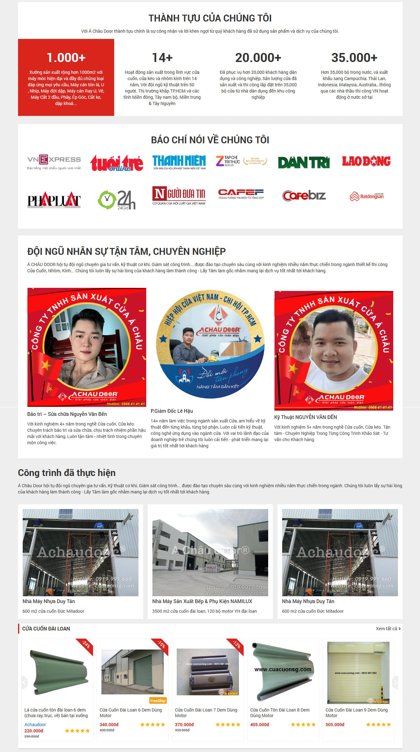Giới thiệu mẫu web cửa cuốn