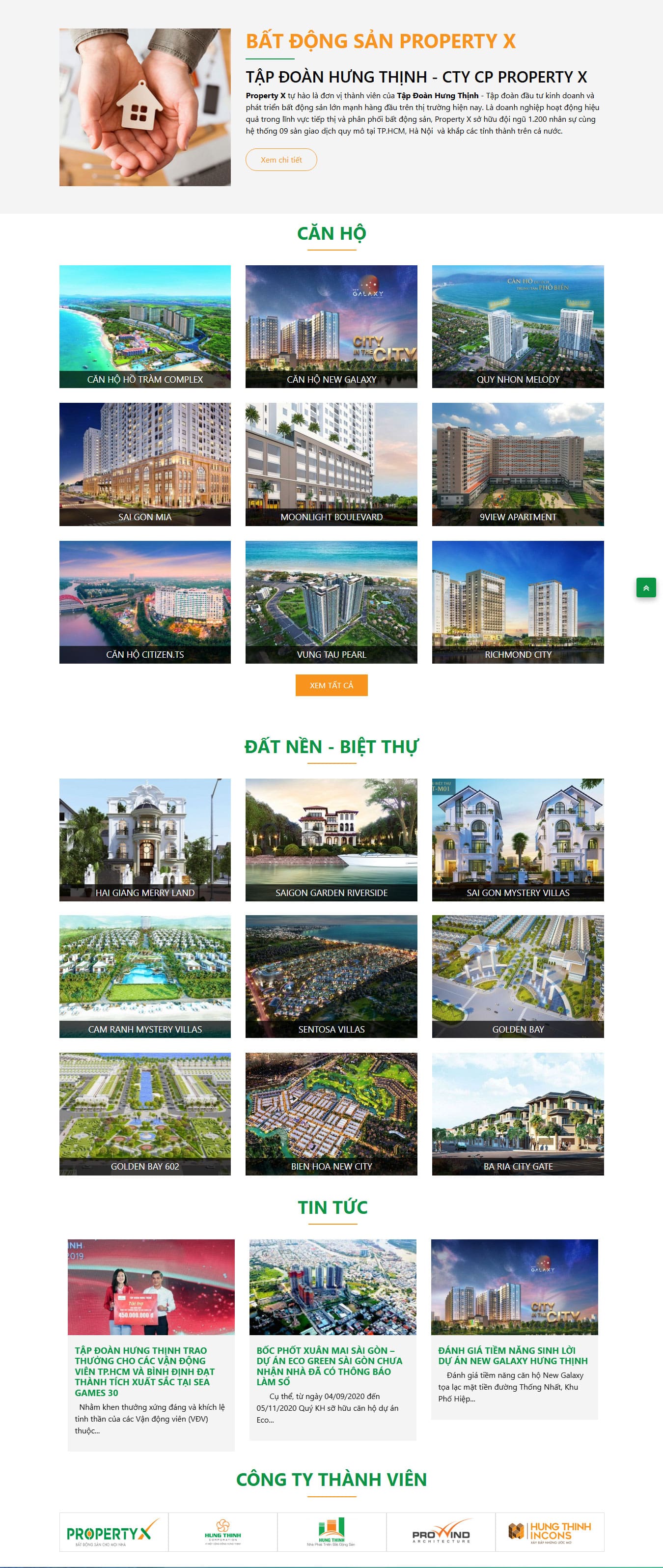 Giới thiệu mẫu web bán dự án bất động sản