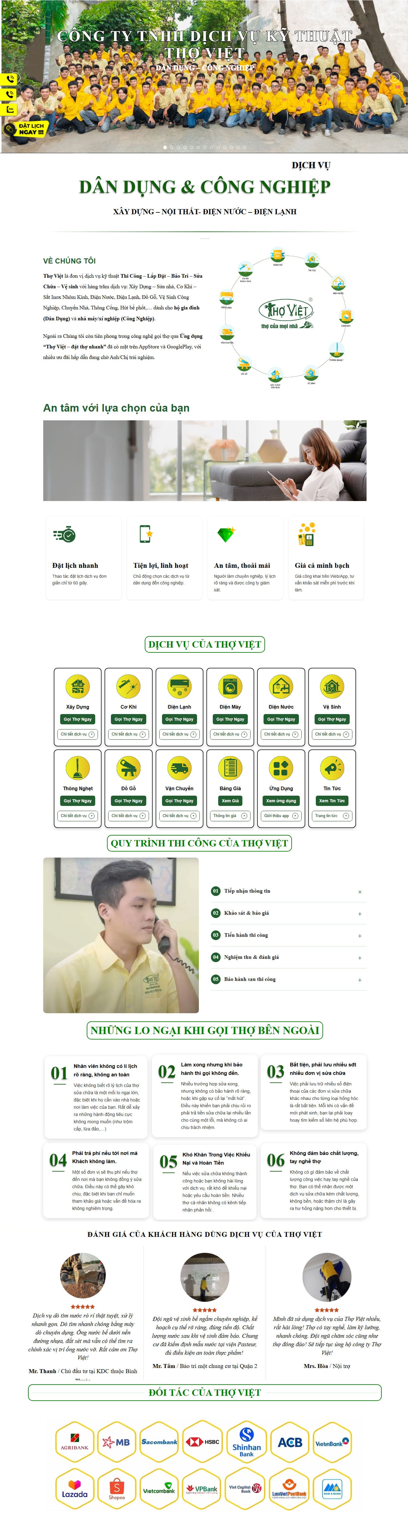 Giới thiệu mẫu web giới thiệu dịch vụ