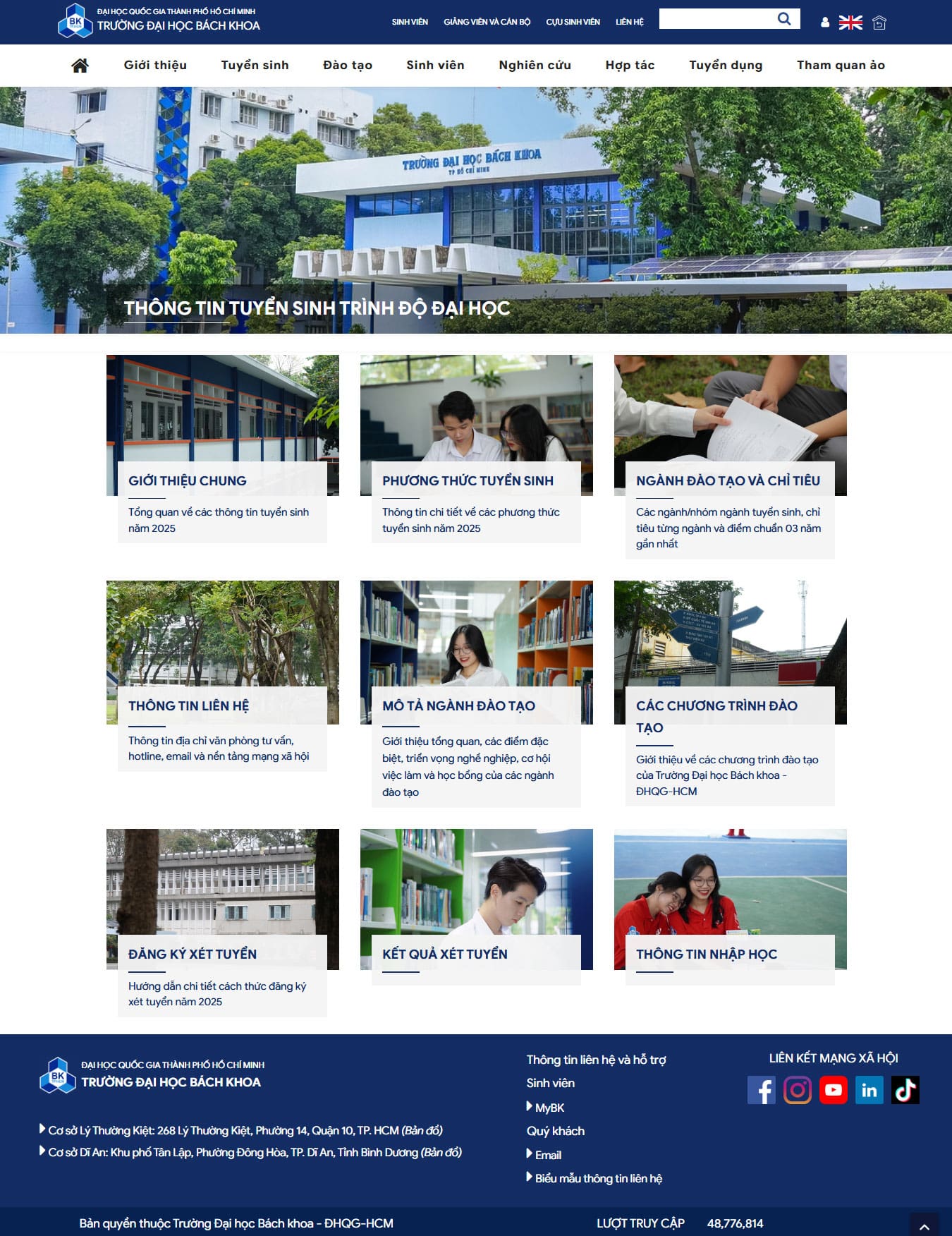 Tuyển sinh mẫu web giáo dục