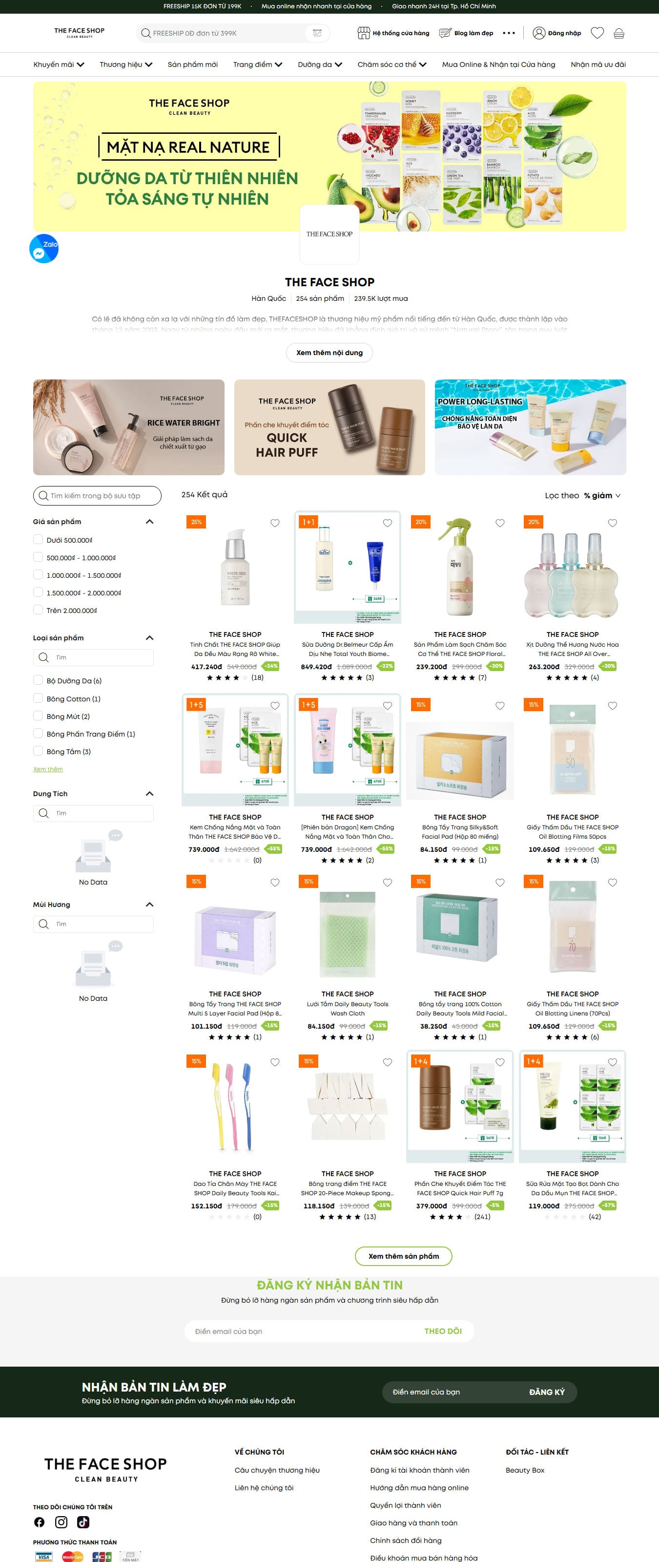 Trang mỹ phẩm mẫu web bán mỹ phẩm