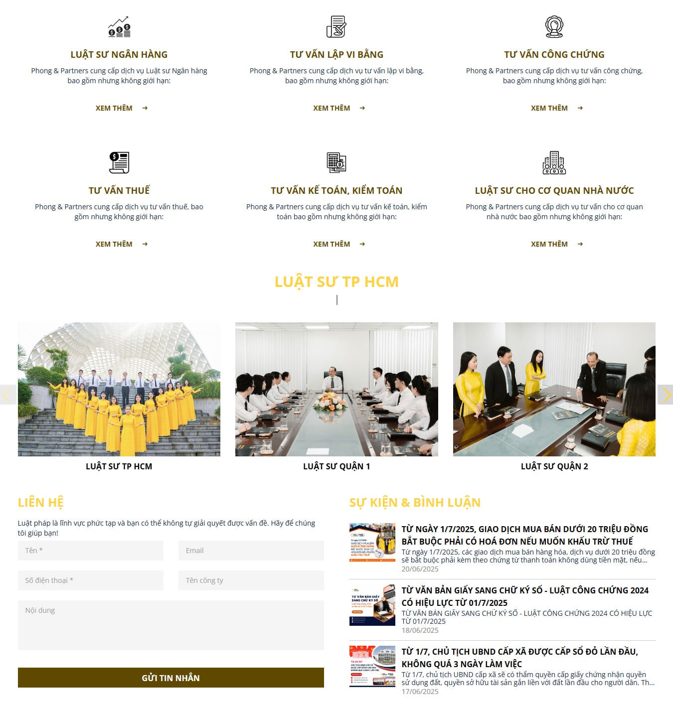 Trang chủ mẫu web công ty luật sư