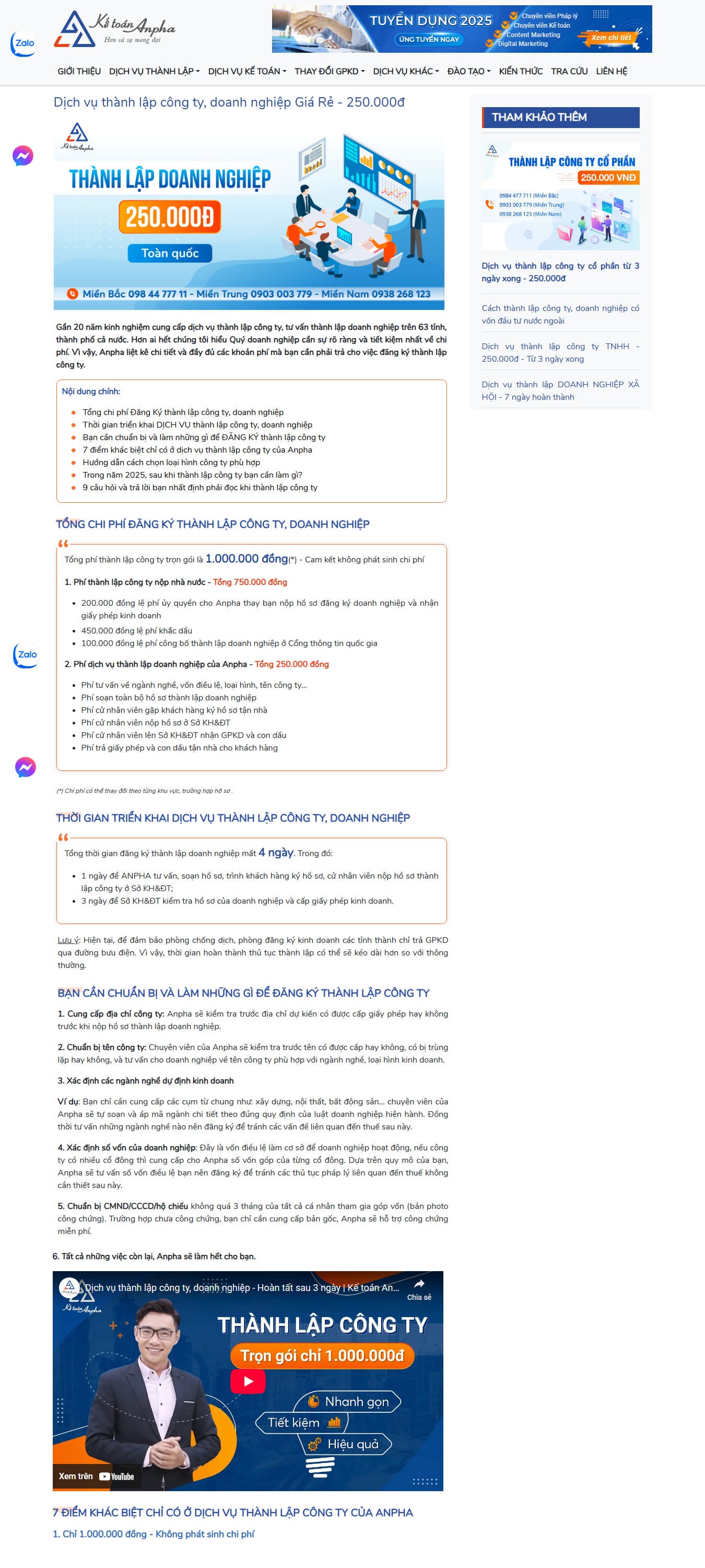 Dịch vụ mẫu web dịch vụ kế toán thành lập công ty