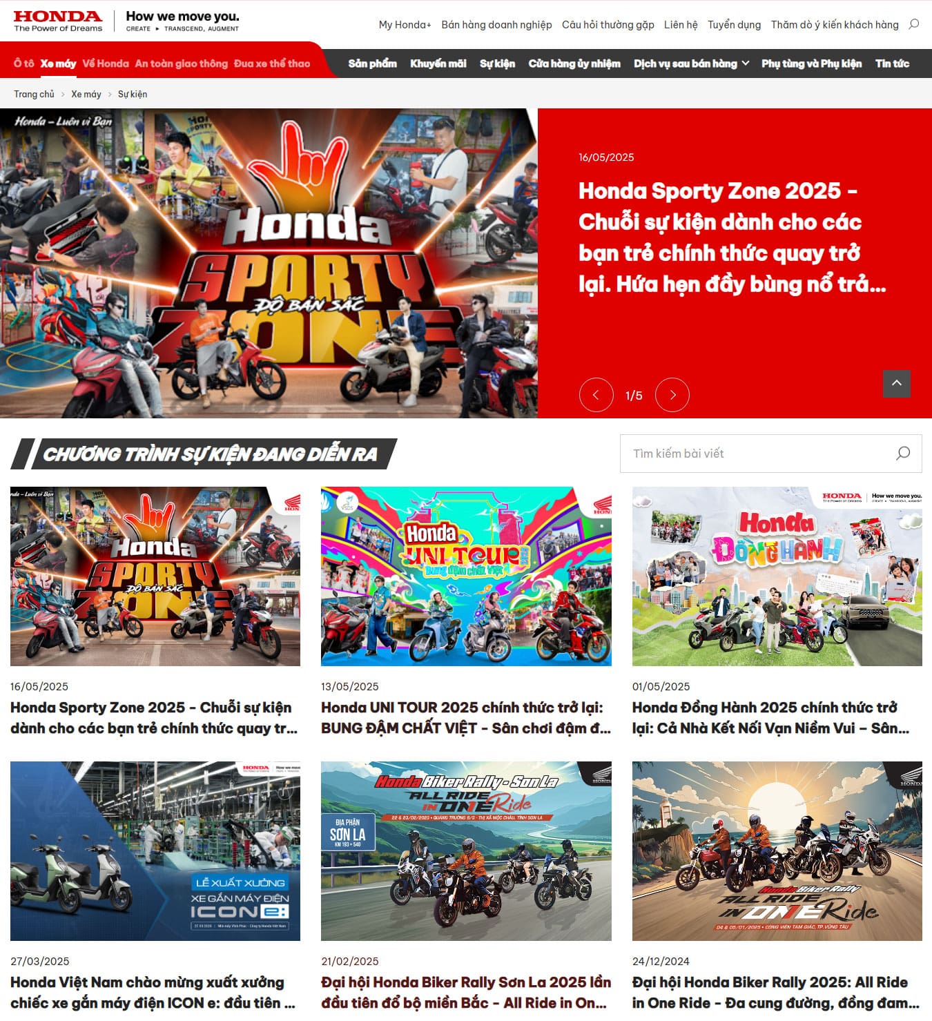Trang tin tức mẫu web bán xe ô tô