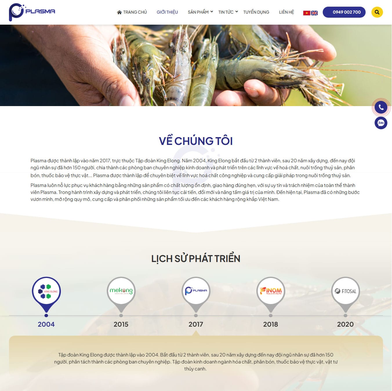 Về chúng tôi mẫu web doanh nghiệp