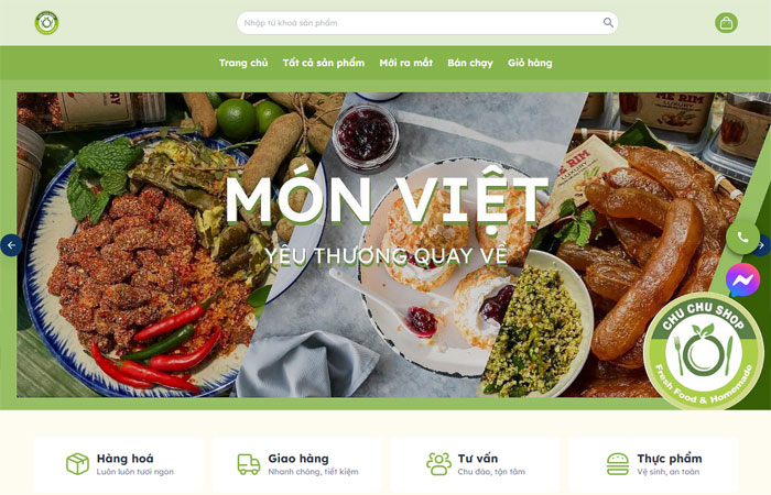 Mẫu web bán đồ ăn đẹp