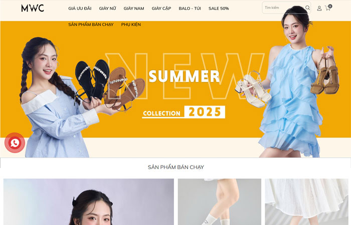 Mẫu web bán giày dép đẹp