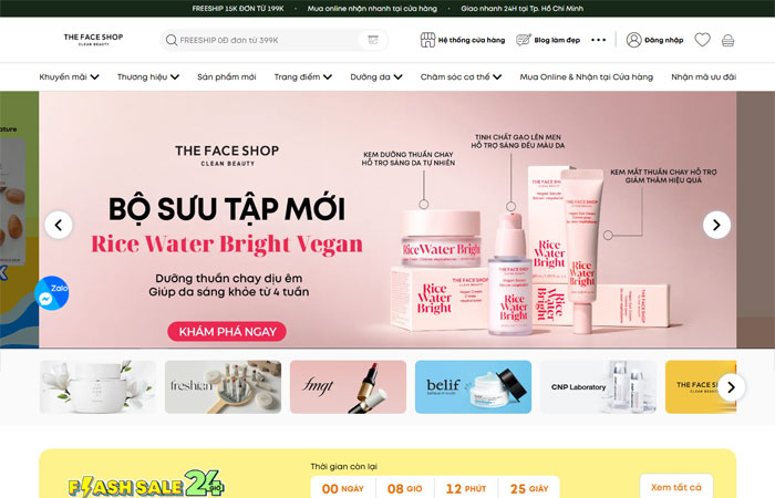 Mẫu web bán mỹ phẩm đẹp