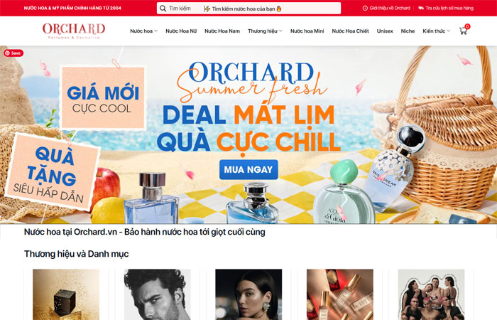 Mẫu web bán nước hoa đẹp
