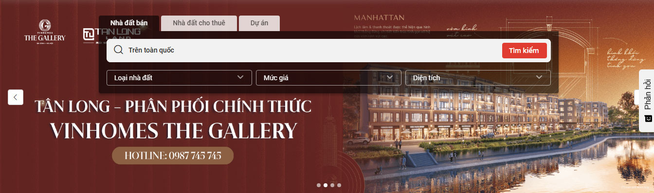 Mẫu web bất động sản thu hút khách hàng
