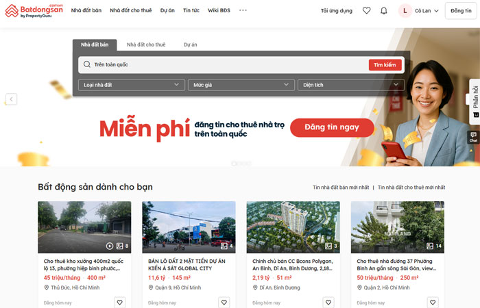 Mẫu web bất động sản thu hút khách hàng