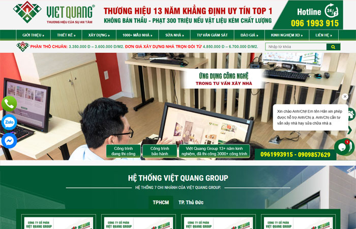 Mẫu web công ty xây dựng đẹp