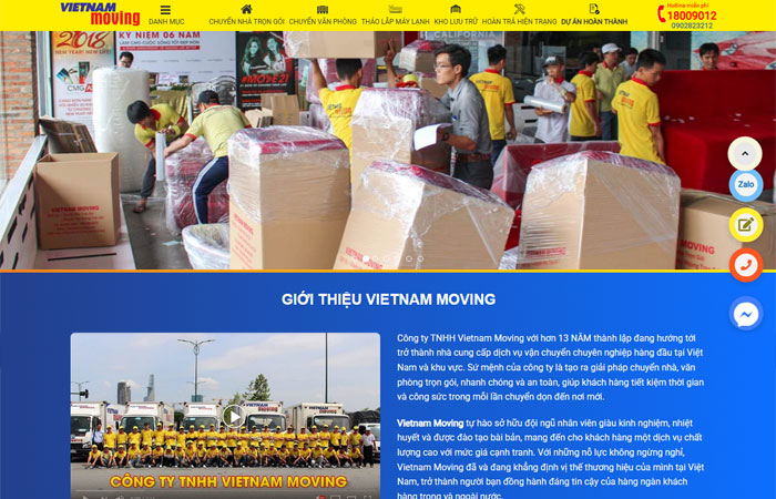 Mẫu web dịch vụ chuyển nhà đẹp
