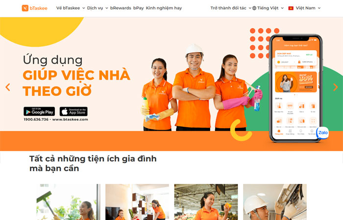 Mẫu web dịch vụ vệ sinh đẹp
