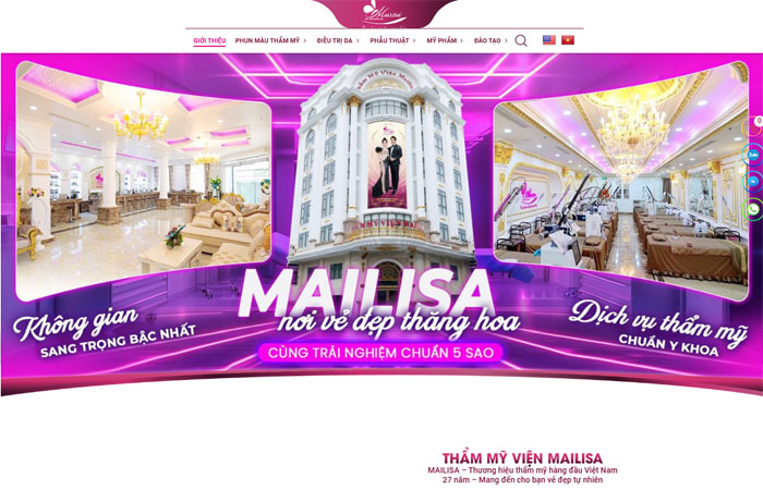 Mẫu web Spa Thẩm Mỹ Viện đẹp
